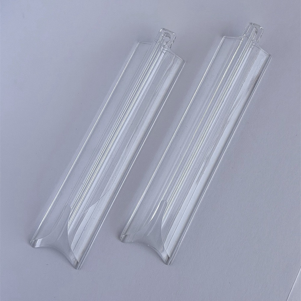 (2) Acrylic Lucite Vintage Chandelier Prisms 6" Clear Triangle Replacement Parts